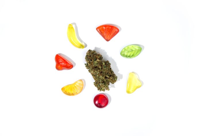 cbd edibles gummies dry bud hemp leaf fruit flavors