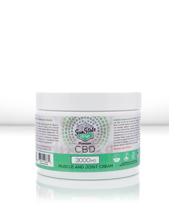 CBD Muscle and Joint Cream 8oz 3000mg