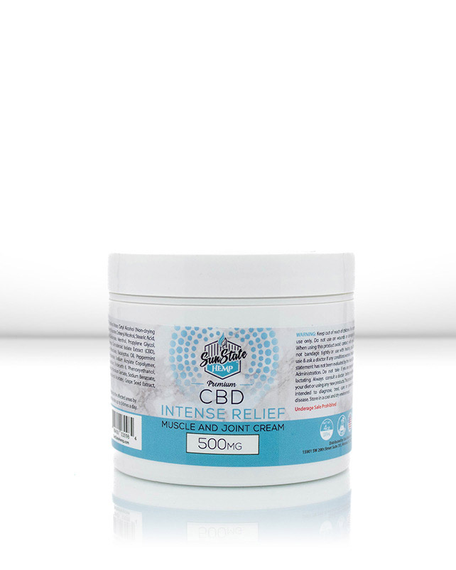 CBD Intense Relief Muscle and Joint Cream 4oz 500mg | Sun State Hemp