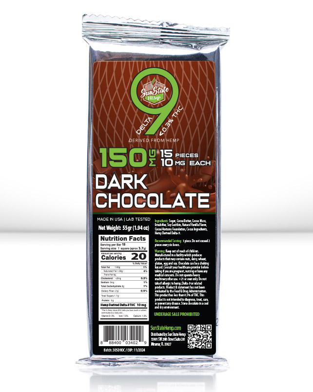 Delta 9 Chocolate 150mg | Sun State Hemp