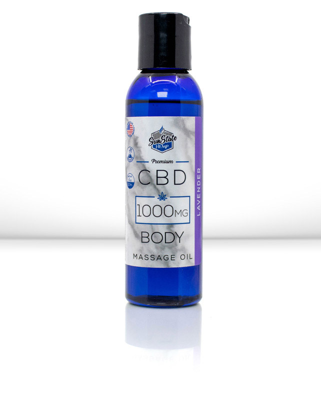 CBD Body Massage Oil Lavender 4oz 1000mg