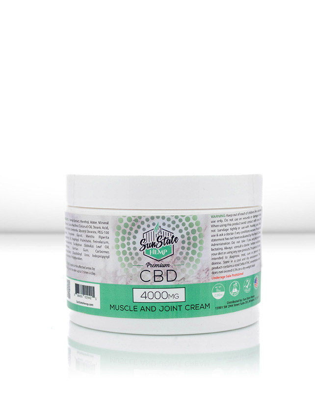 CBD Muscle and Joint Cream 8oz 4000mg