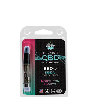 CBD Broad Spectrum Cartridge - Indica - Northern Lights 1ml 550mg | Sun State Hemp