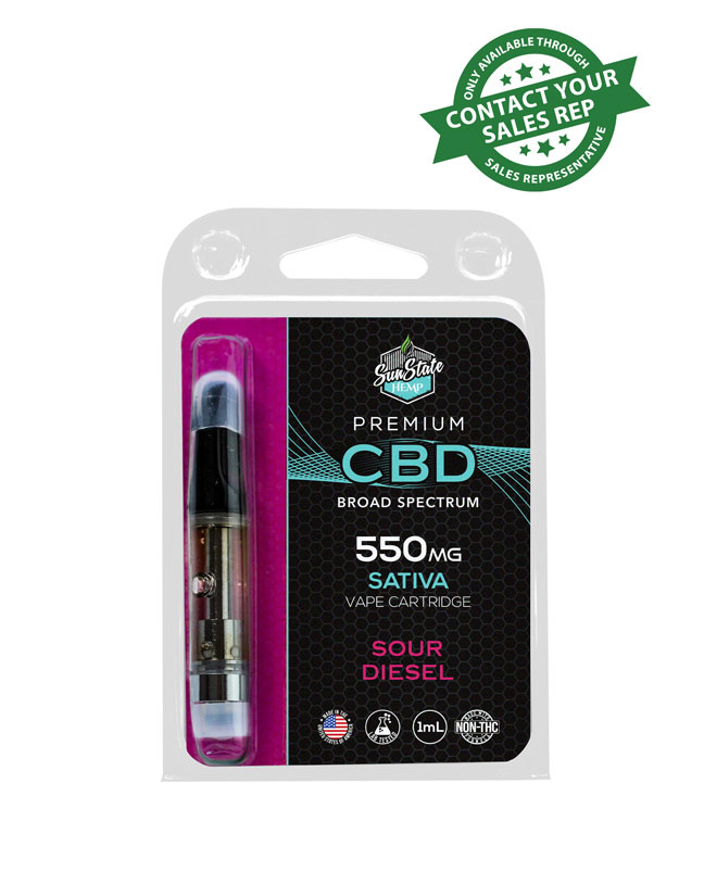 CBD Broad Spectrum Cartridge - Sativa - Sour Diesel 1ml 550mg