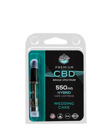 CBD Broad Spectrum Cartridge - Hybrid - Wedding Cake 1ml 550mg | Sun State Hemp