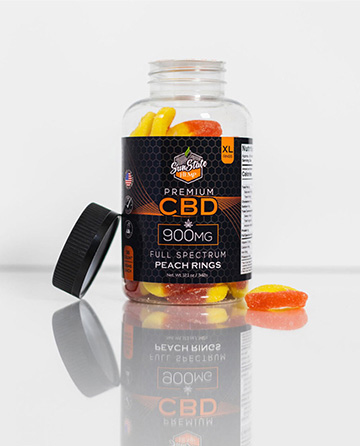 CBD Full Spectrum Gummy Peach Rings 36pcs 900mg | Sun State Hemp