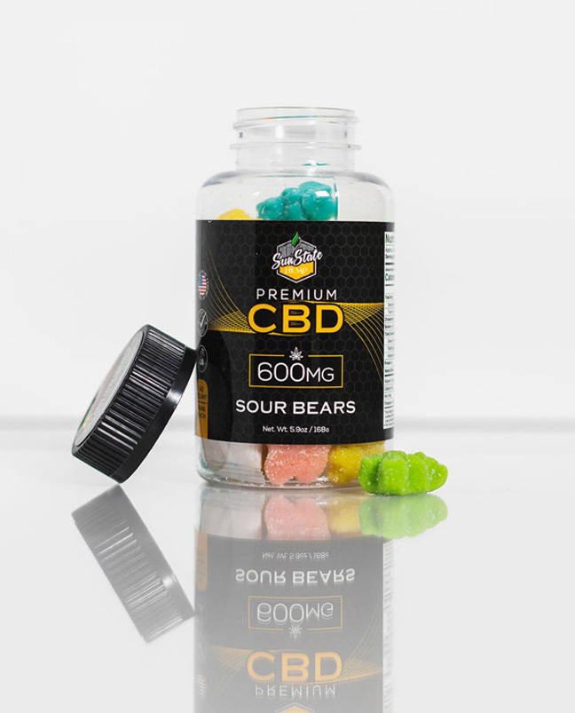 CBD Gummy Sour Bears 40pcs 600mg | Sun State Hemp