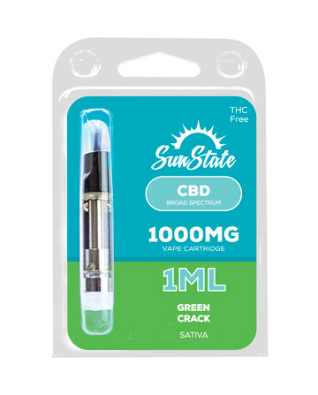 CBD Broad Spectrum Cartridge - Sativa - Green Crack 1ml 1000mg | Sun State Hemp