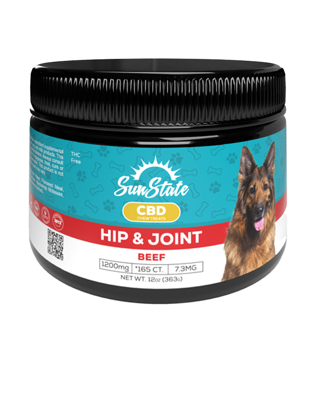 CBD Pet Treats Hip and Joint 12oz 1200mg | Sun State Hemp