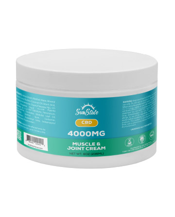 CBD Muscle and Joint Cream 8oz 4000mg | Sun State Hemp