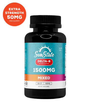 Delta 8 Infused 50mg Gummy Mixed 30ct 1500mg | Sun State Hemp