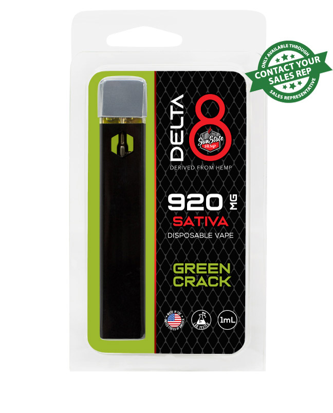 Delta 8 Disposable Vape - Sativa - Green Crack 1ml 920mg