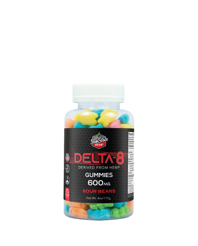 Delta 8 Gummy Sour Bears 30ct 600mg