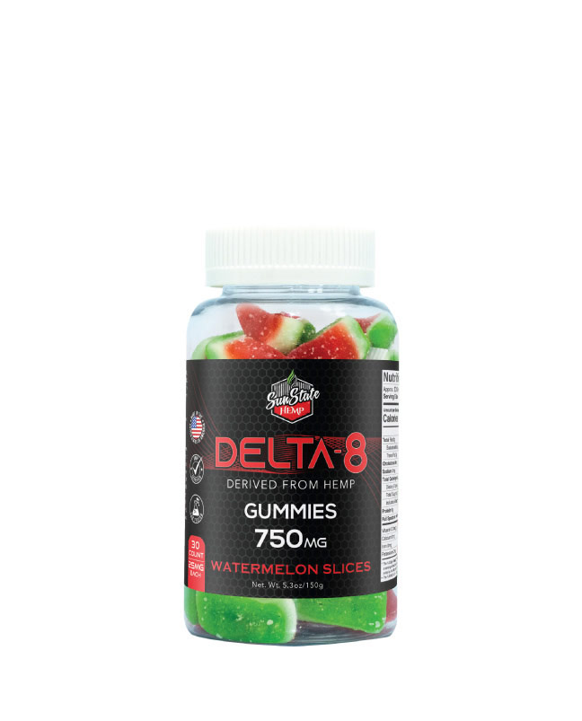 Delta 8 Gummy Watermelon Slices 30ct 750mg | Sun State Hemp