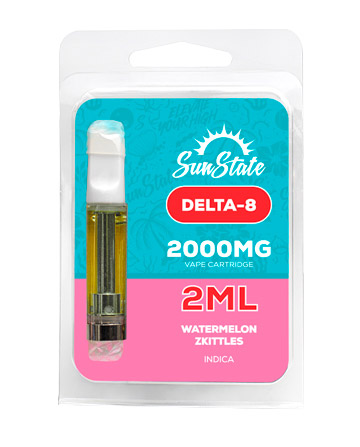 Delta 8 Cartridge - Indica - Watermelon Zkittles 2ml  2000mg | Sun State Hemp