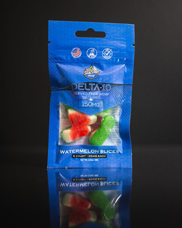 Delta 10 Gummy Watermelon Slices Grab N&#039; Go Bag 6ct 150mg | Sun State Hemp