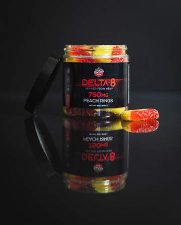 Delta 8 Classic Gummy Peach Rings 30pcs 750mg | Sun State Hemp