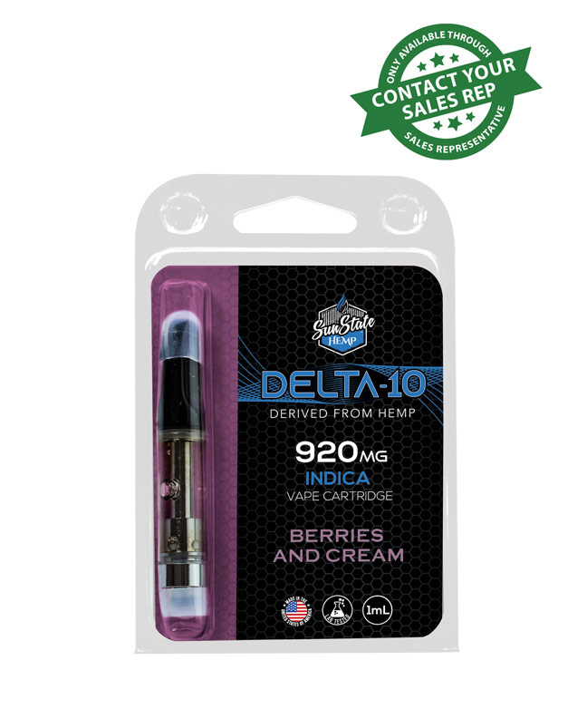 Delta 10 Cartridge - Indica - Berries and Cream 1ml 920mg