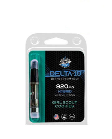 Delta 10 Cartridge - Hybrid - Girl Scout Cookies 1ml 920mg | Sun State Hemp