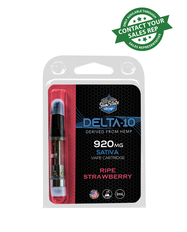 Delta 10 Cartridge - Sativa - Ripe Strawberry 1ml 920mg