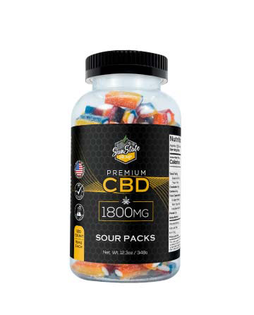 CBD Gummy Sour Packs 120pcs 1800mg