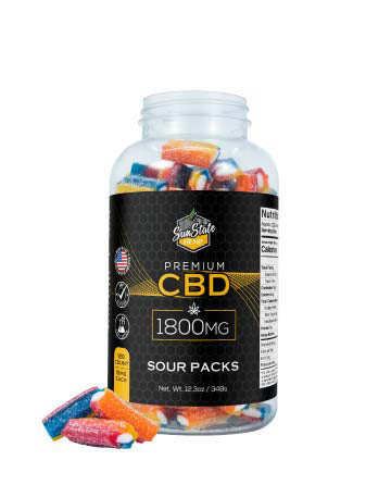 CBD Gummy Sour Packs 120pcs 1800mg | Sun State Hemp