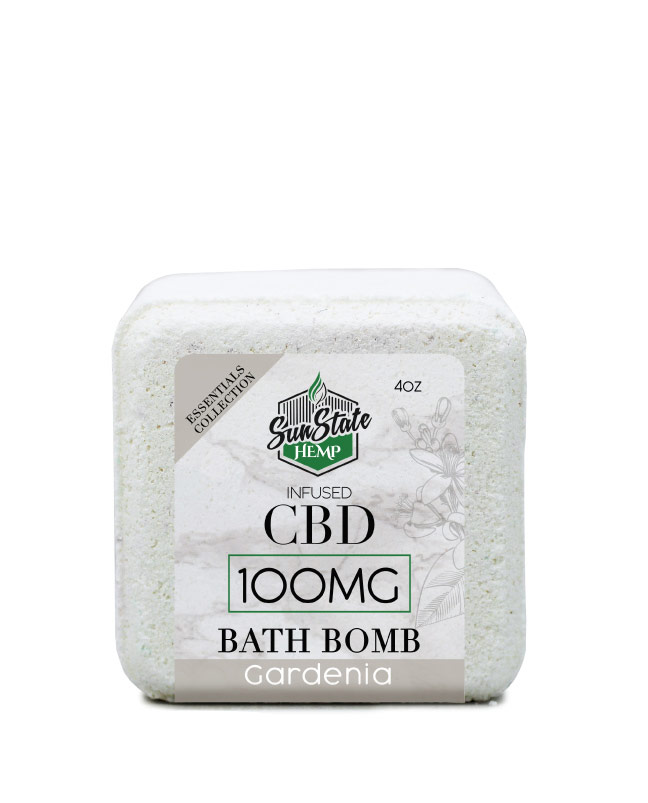 CBD Essential Oil Collection Bath Bombs Gardenia 4oz 100mg
