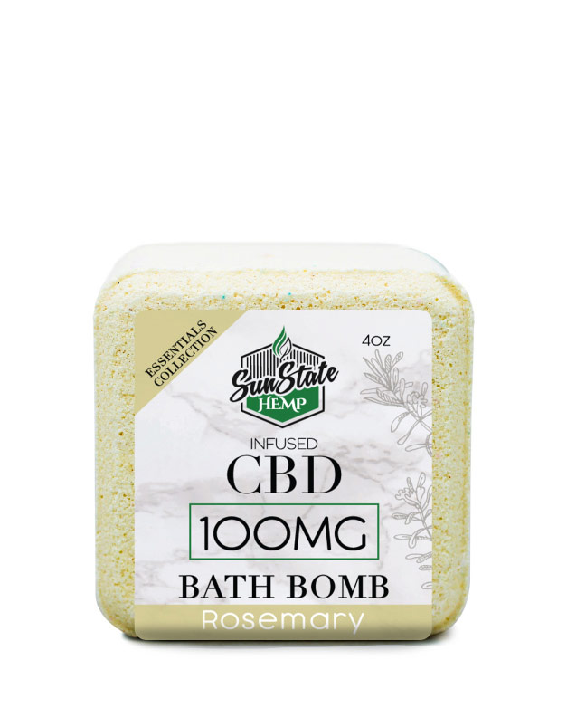 CBD Essential Oil Collection Bath Bombs Rosemary 4oz 100mg