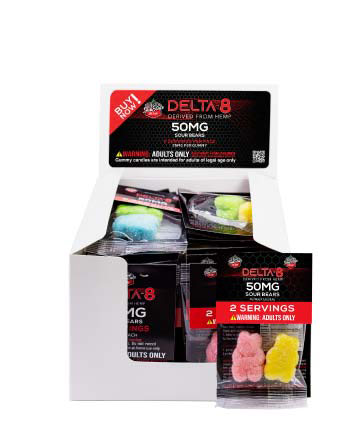 Delta 8 Sour Bears Grab n Go Bag 50mg - 25ct Box