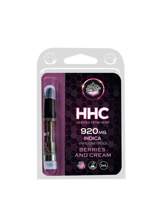 HHC Cartridge - Indica - Berries and Cream 1ml 920mg | Sun State Hemp