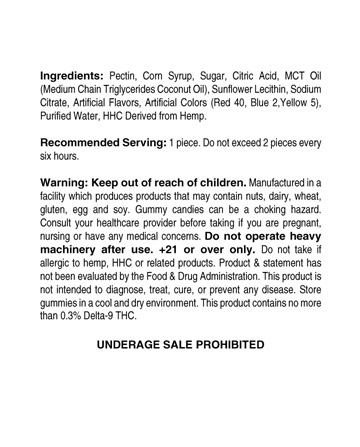 HHC Infused 25mg Gummy Mixed 30ct 750mg | Sun State Hemp