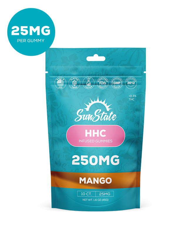 HHC 25mg Gummy Mango Grab N' Go Bag 10ct 250mg