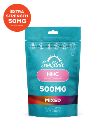 HHC 50mg Gummy Mix Grab N&#039; Go Bag 10ct 500mg | Sun State Hemp
