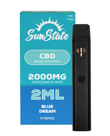 CBD Broad Spectrum Disposable Vape - Hybrid - Blue Dream 2ml 2000mg | Sun State Hemp