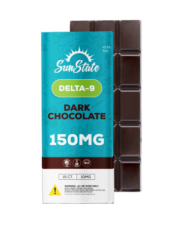 Delta 9 Infused Dark Chocolate Bar 150mg SINGLE | Sun State Hemp