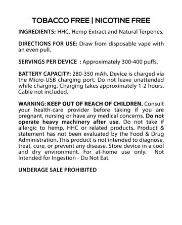 HHC Disposable Vape - Indica - Berries and Cream - 2mL - 2000mg | Sun State Hemp