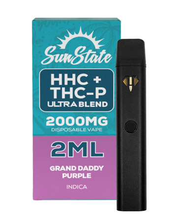 HHC/THCP Disposable Vape - Indica - Granddaddy Purple 2ml 2000mg | Sun State Hemp