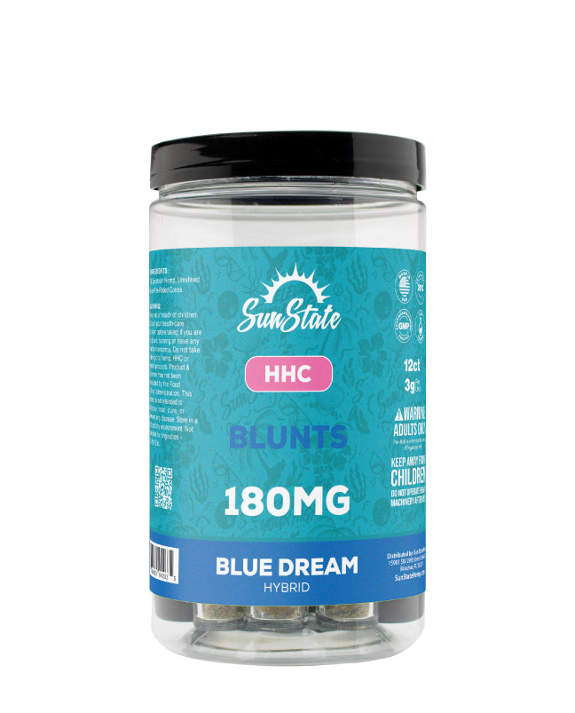 HHC Premium Blunt Hybrid Blue Dream 180mg -12ct Jars