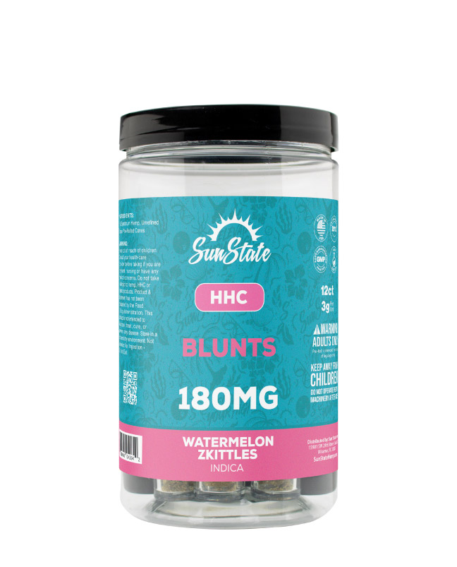 HHC Premium Blunt Indica Watermelon Zkittles 180mg -12ct Jars