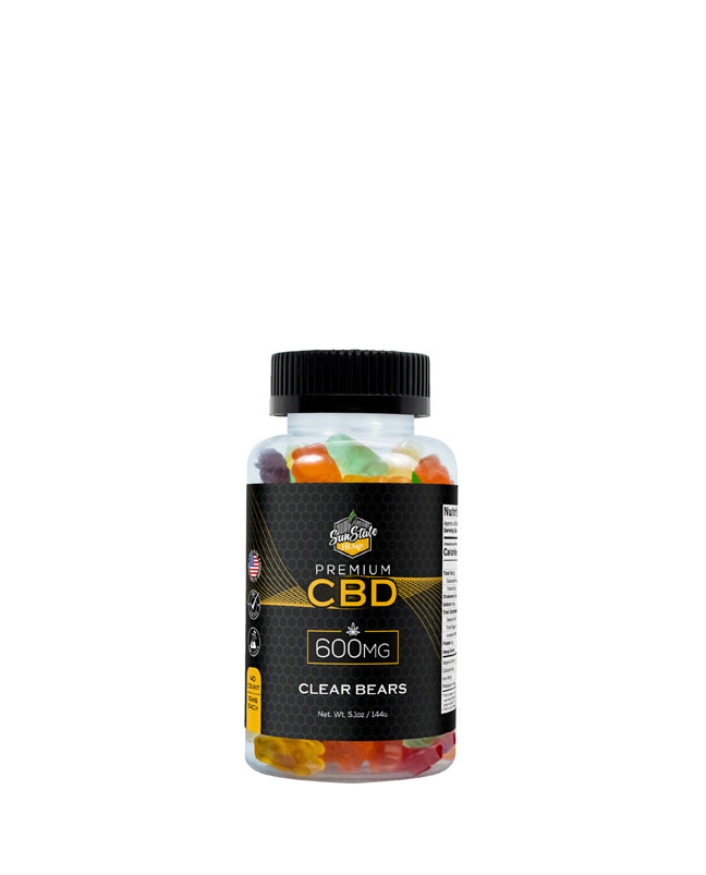CBD Gummy Clear Bears, 600mg, 1200mg, 1800mg