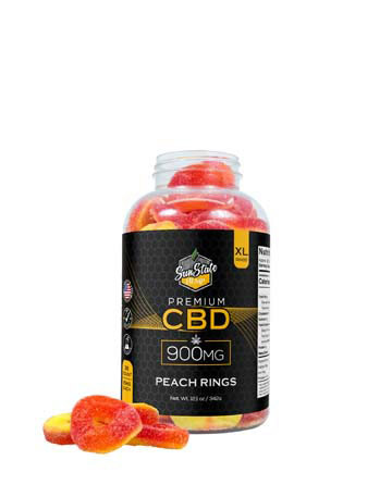 CBD Gummy Peach Rings  36pcs 900mg | Sun State Hemp