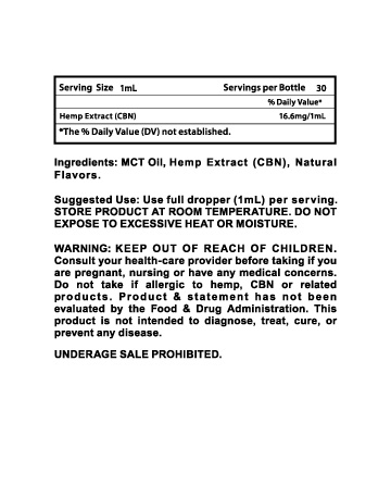 CBN MCT Oil Tincture 30ml 500mg | Sun State Hemp