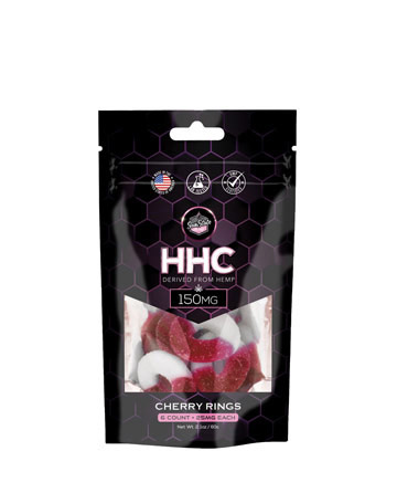 HHC Gummy Cherry Rings Grab N&#039; Go Bag 6ct 150mg | Sun State Hemp
