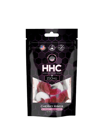 HHC Gummy Cherry Rings Grab N' Go Bag 6ct 150mg