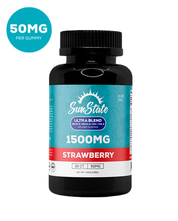 Ultra Infused 50mg Gummy Strawberry 30ct 1500mg | Sun State Hemp