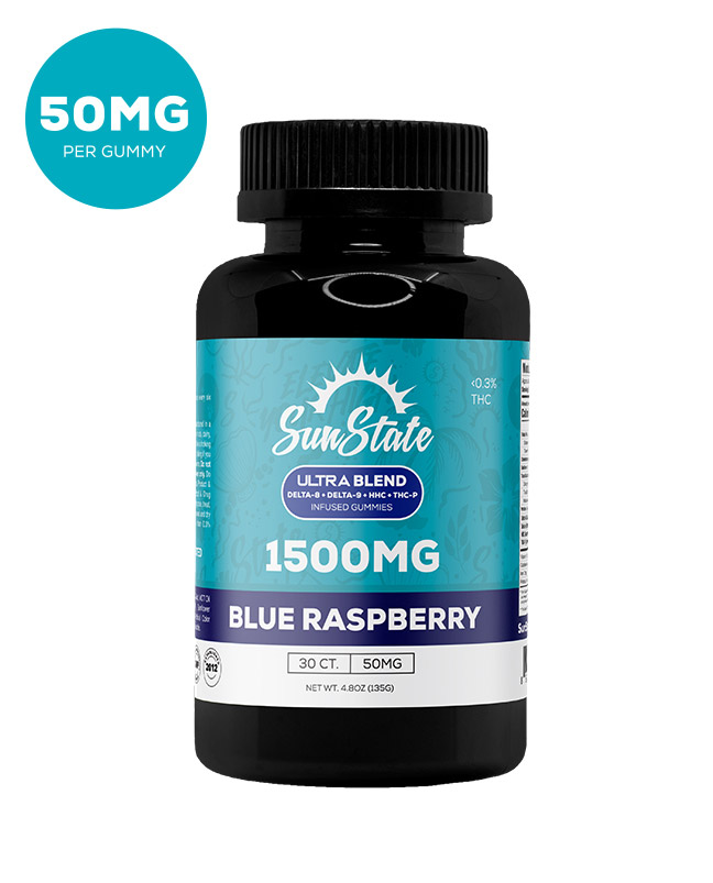 Ultra Infused 50mg Gummy Blue Raspberry 30ct 1500mg
