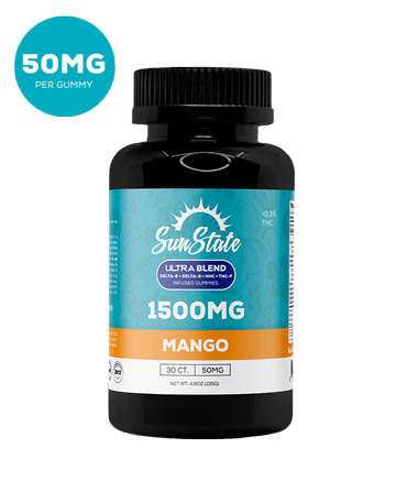 Ultra Infused 50mg Gummy Mango 30ct 1500mg | Sun State Hemp