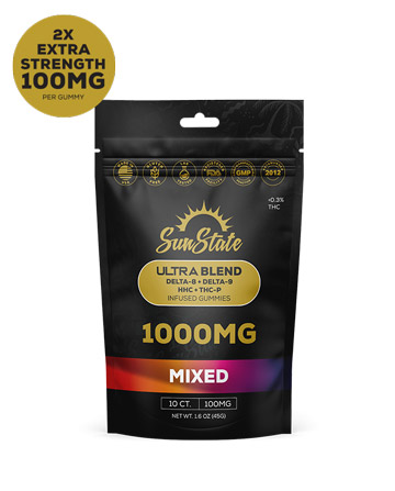 Ultra Infused 100mg Gummy Assorted Mix Grab N&#039; Go Bag 10ct 1000mg | Sun State Hemp
