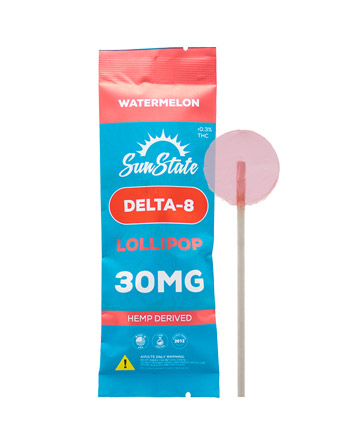 Delta 8 Lollipop Watermelon Flavor 30mg - Single | Sun State Hemp