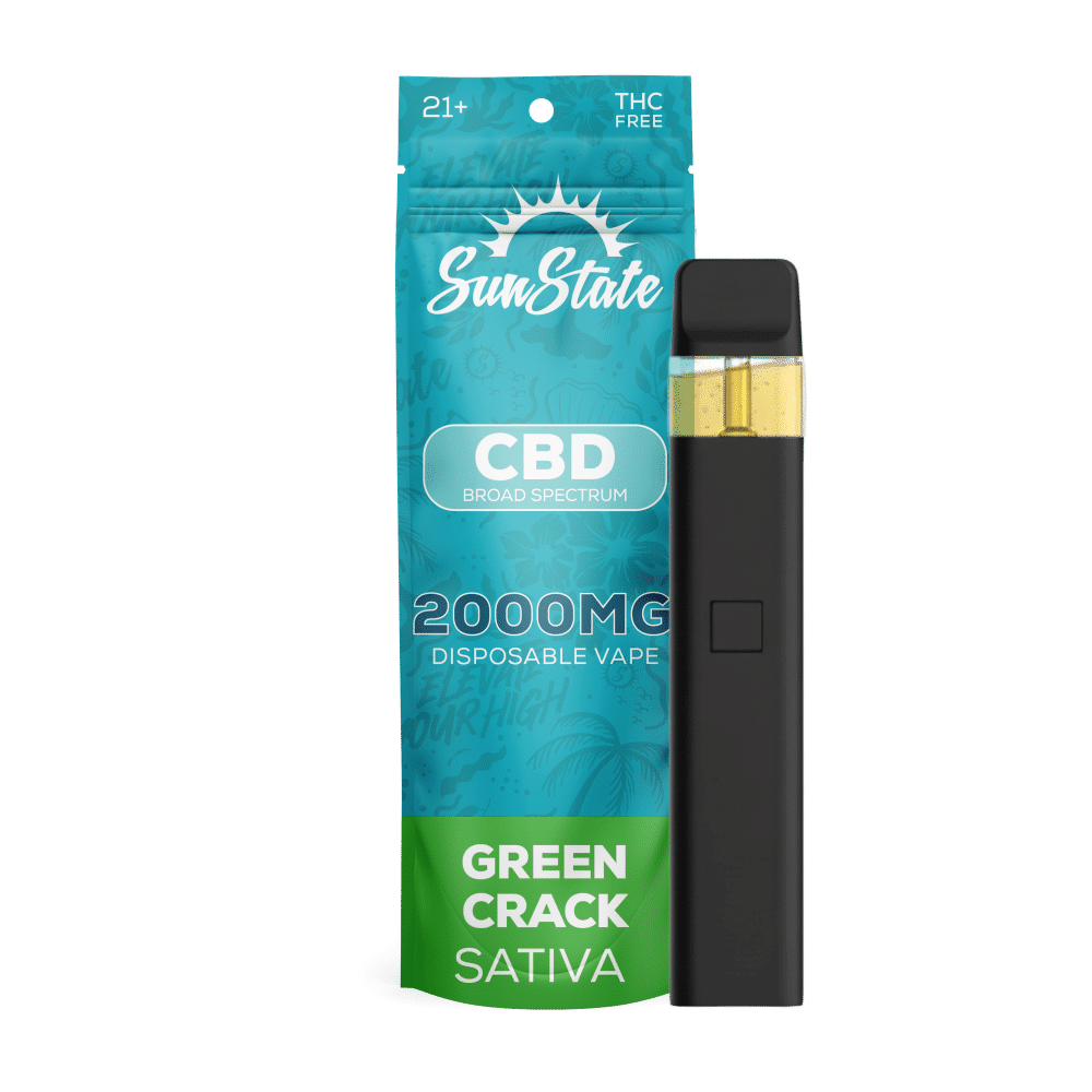 CBD Broad Spectrum Disposable Vape - 2000mg - Green Crack